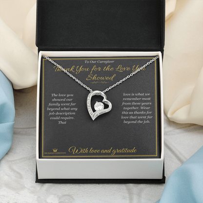 Thank You for the Love You Showed - Forever Love Necklace for Caregiver
