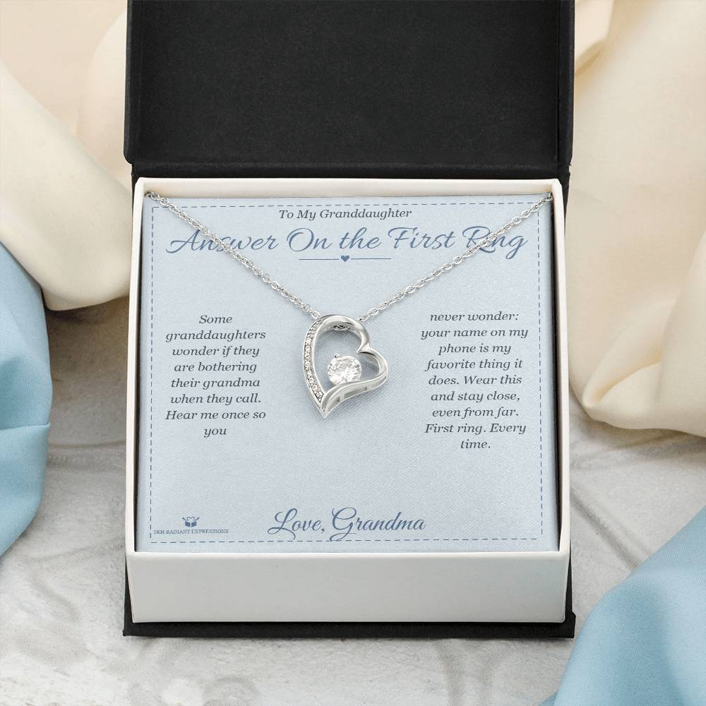 Answer On the First Ring - Forever Love Necklace for Granddaughter