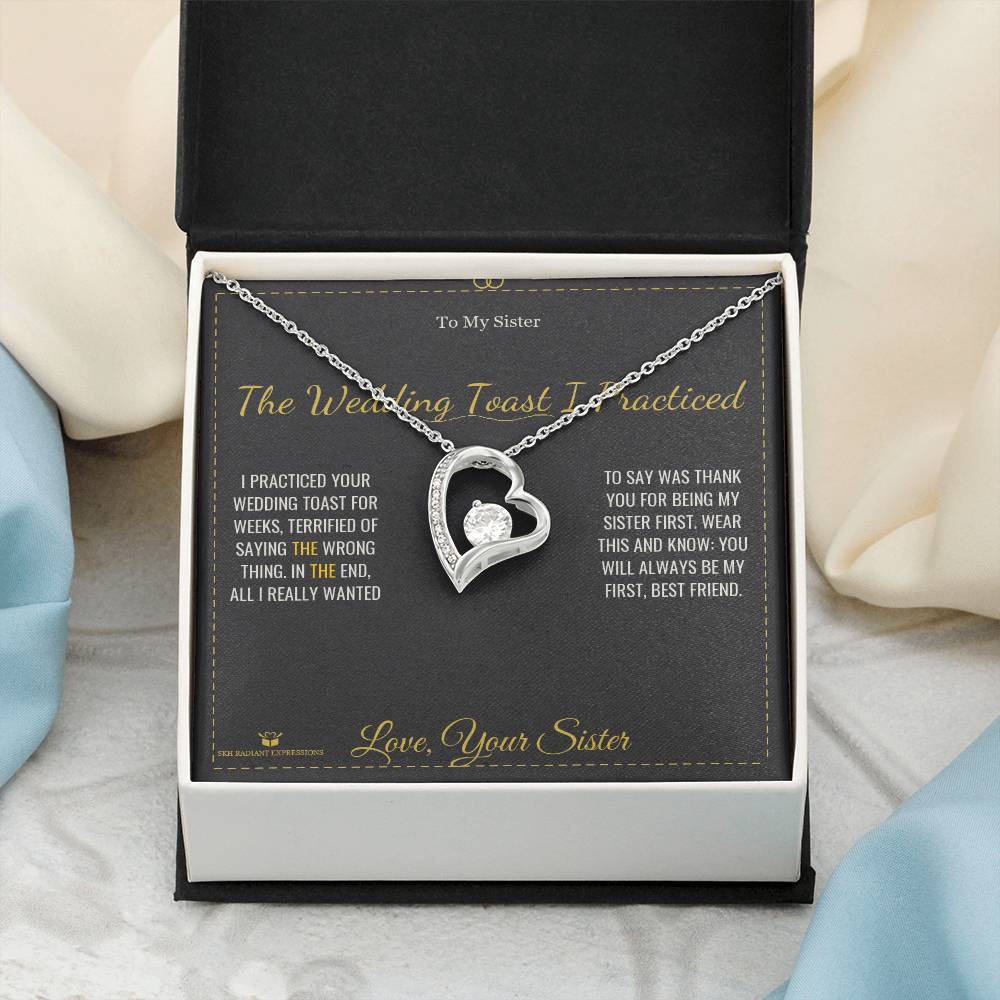 The Wedding Toast I Practiced - Forever Love Necklace for Sister