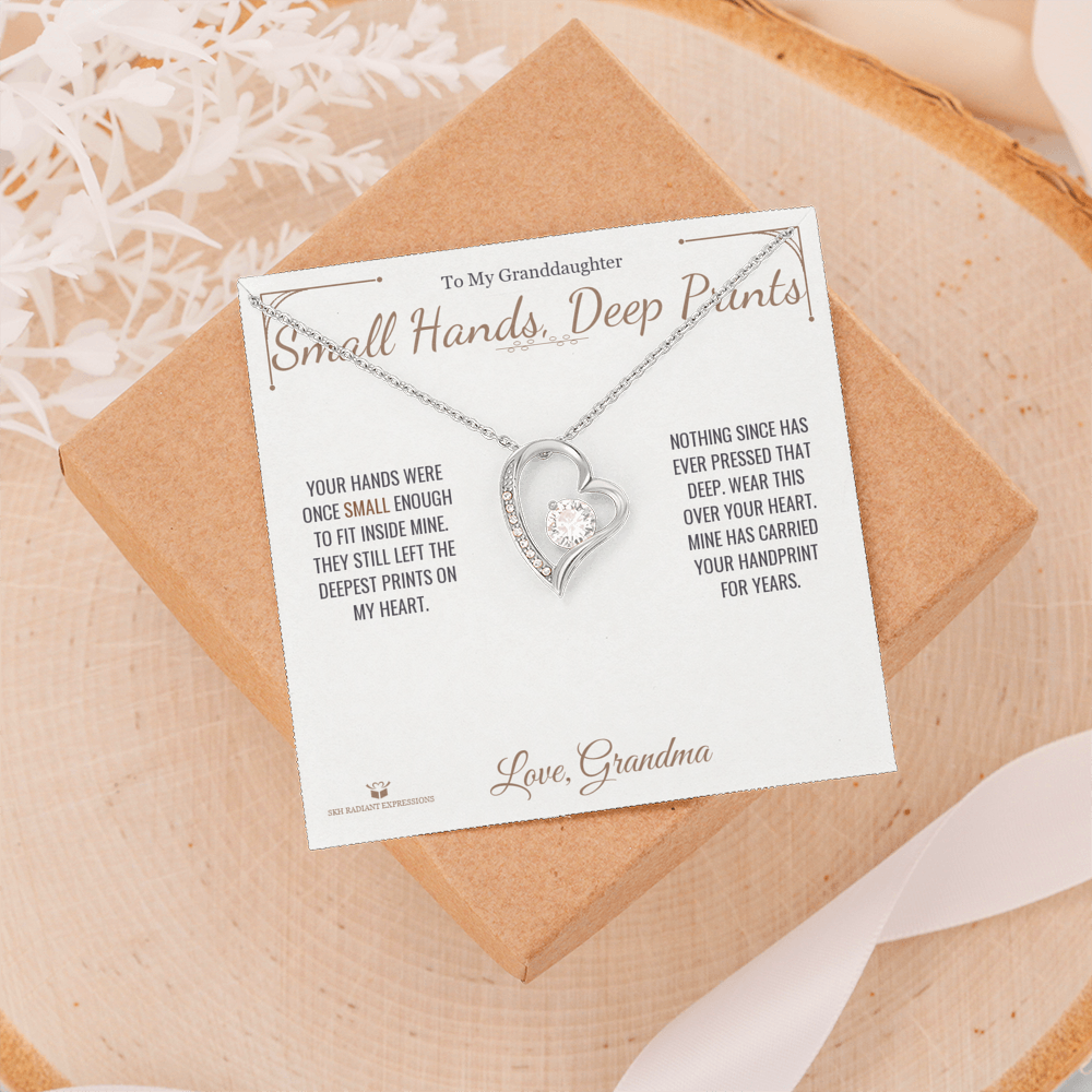 Small Hands, Deep Prints - Forever Love Necklace for Granddaughter