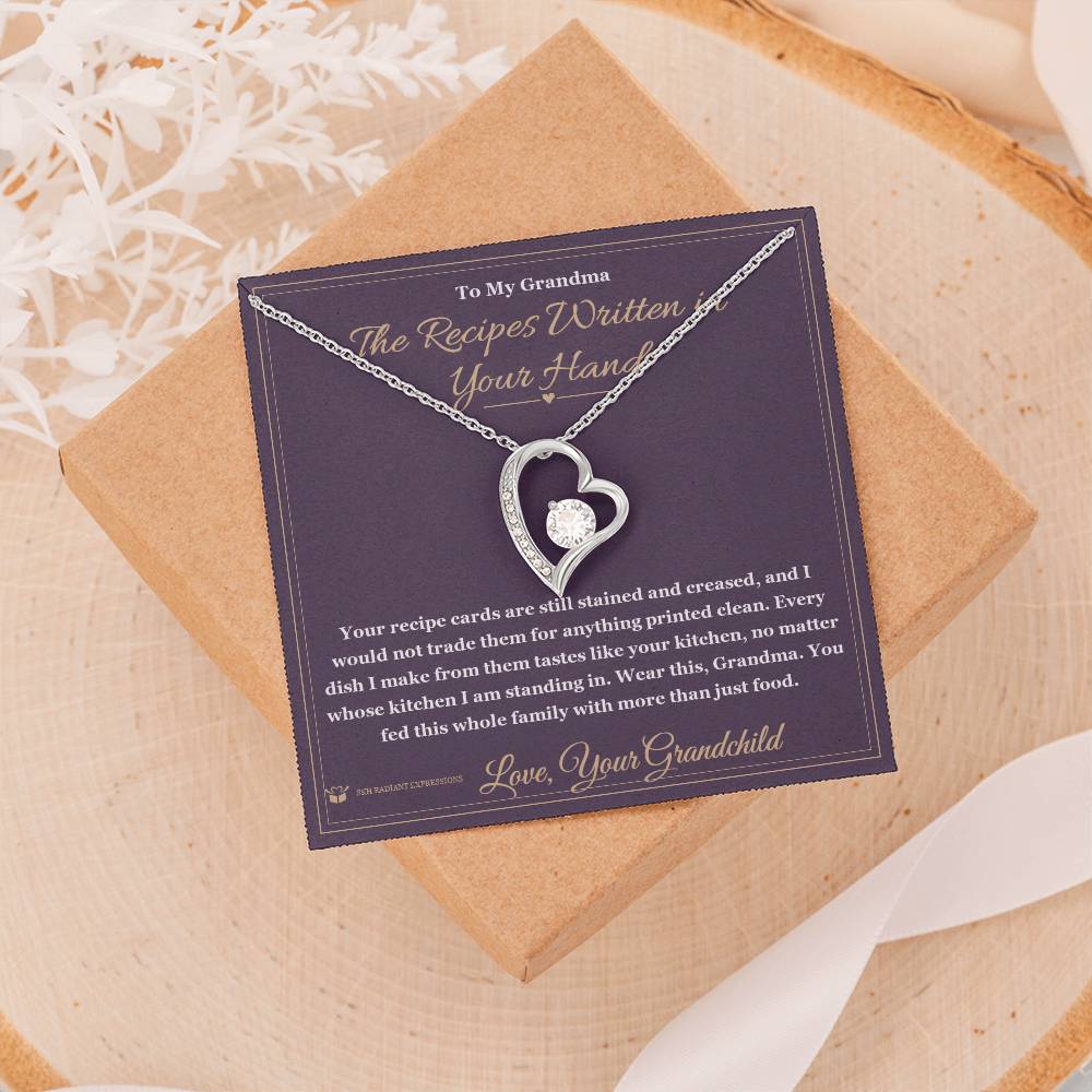 The Recipes Written in Your Hand - Forever Love Necklace for Grandmother