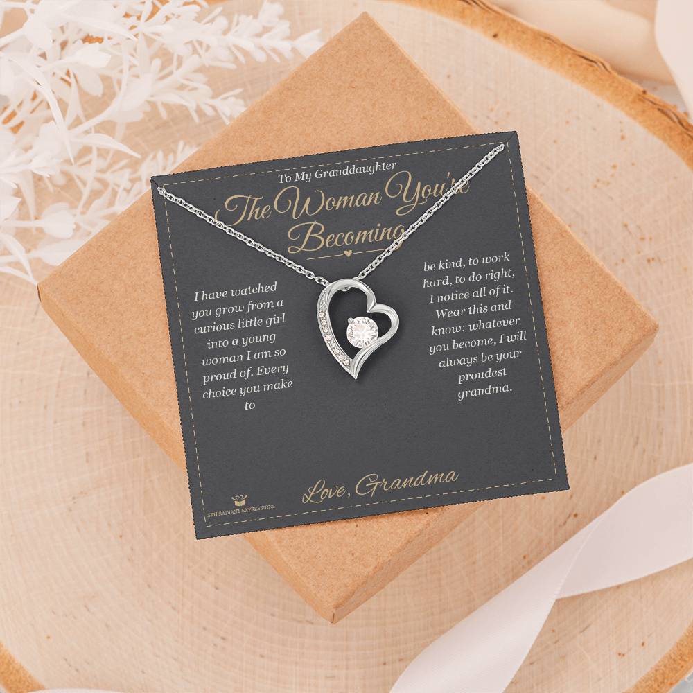 The Woman You're Becoming - Forever Love Necklace for Granddaughter