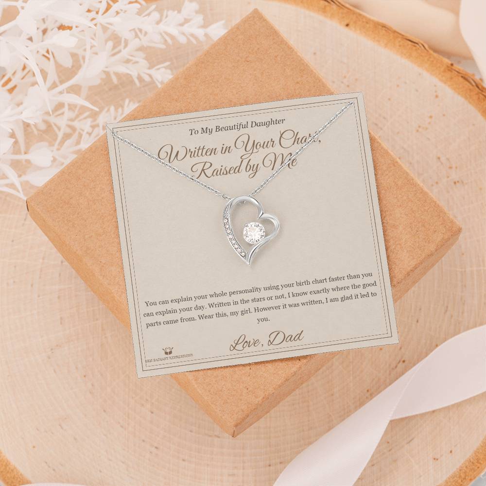 Written in Your Chart, Raised by Me - Forever Love Necklace for Daughter