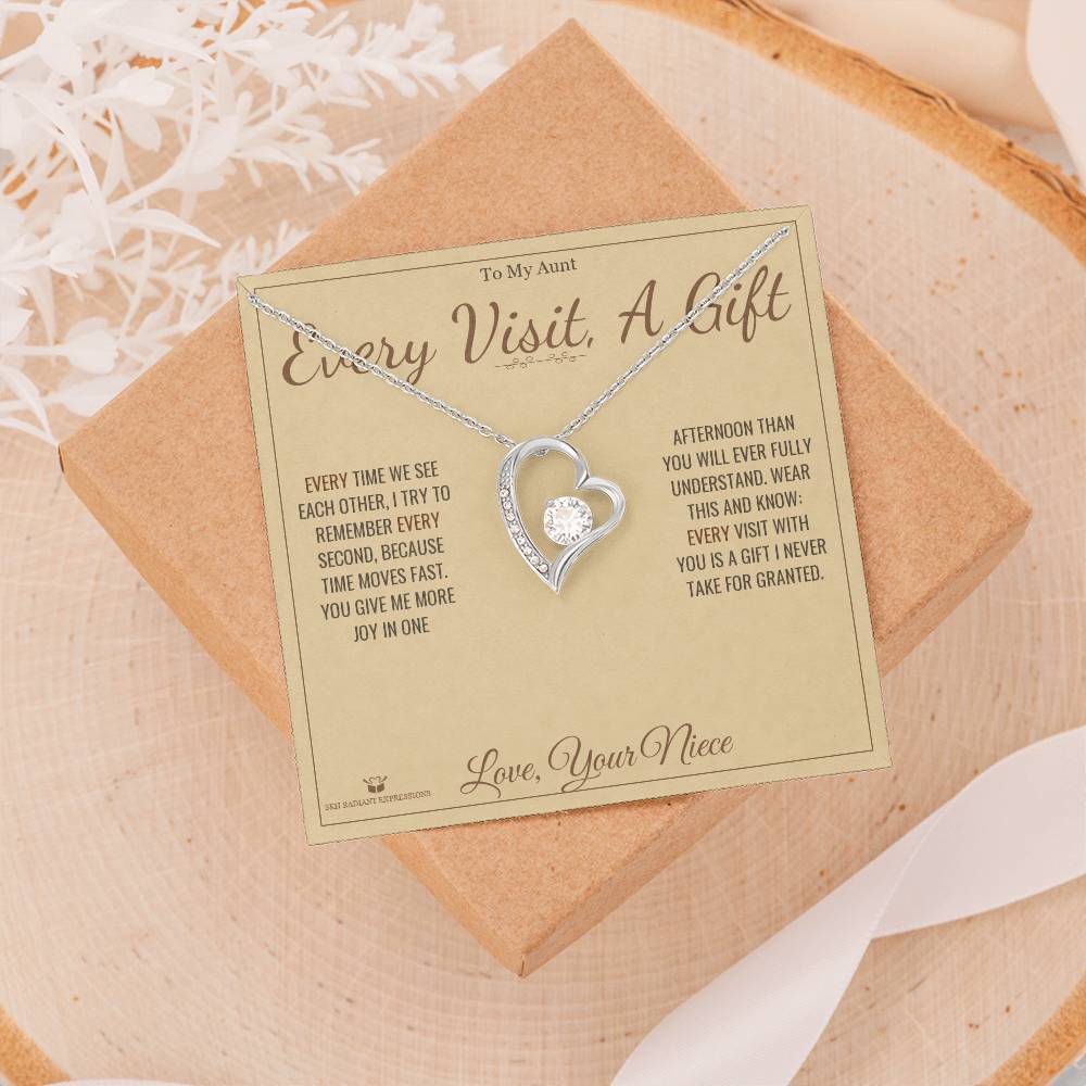 Every Visit, A Gift - Forever Love Necklace for Aunt