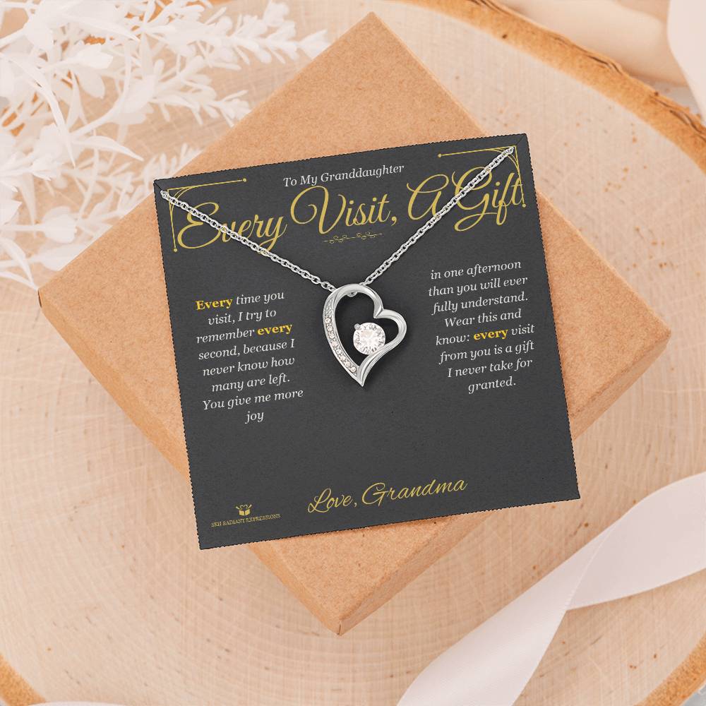Every Visit, A Gift - Forever Love Necklace for Granddaughter