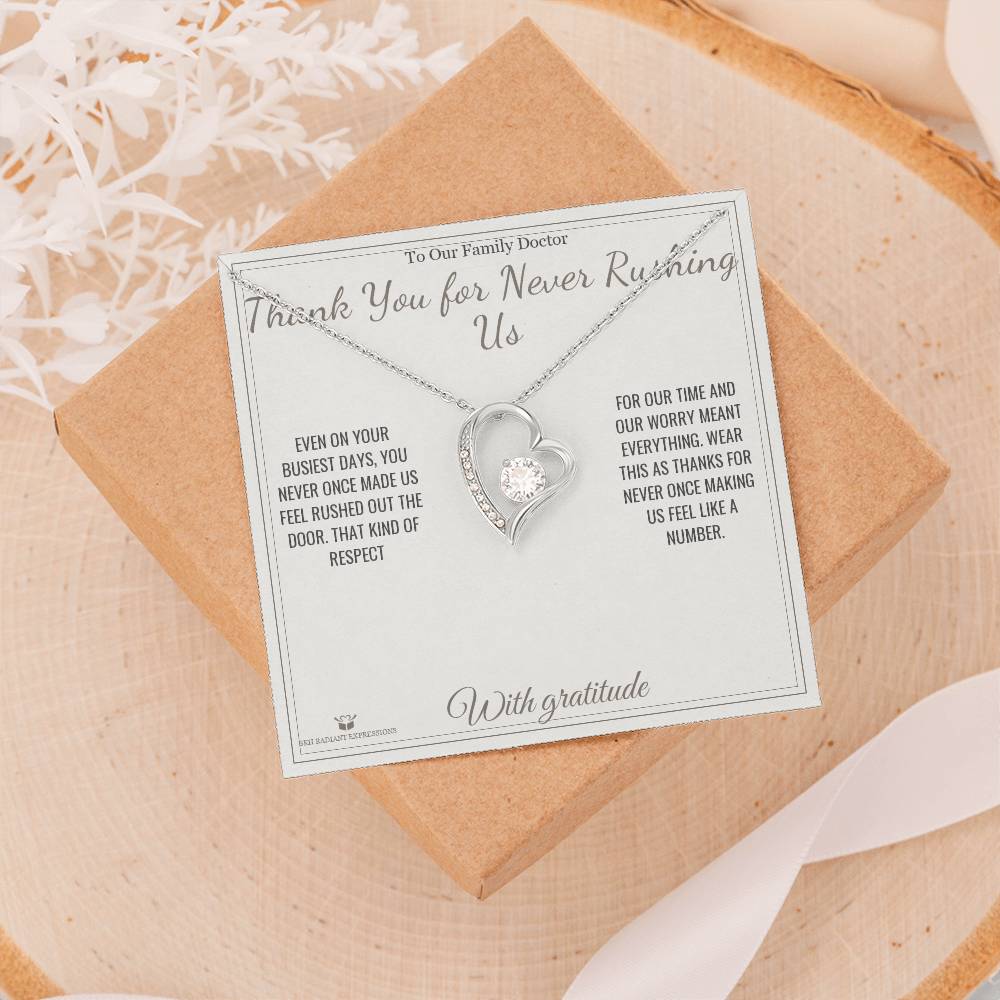 Thank You for Never Rushing Us - Forever Love Necklace for Doctor