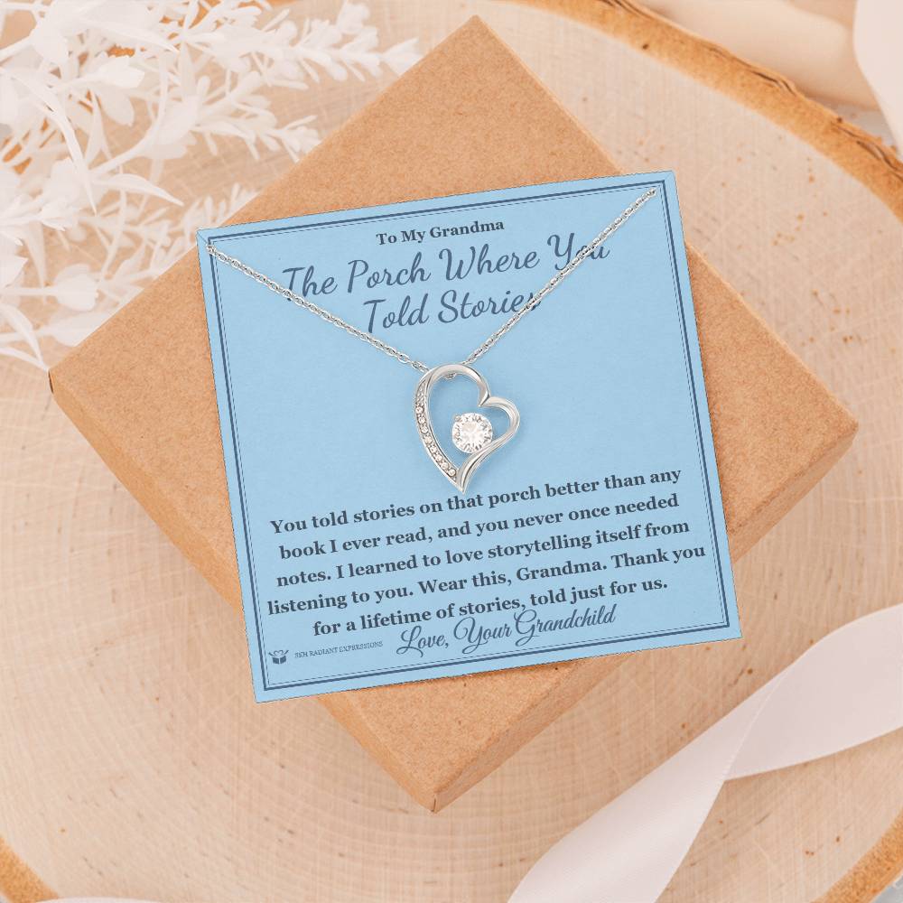 The Porch Where You Told Stories - Forever Love Necklace for Grandmother
