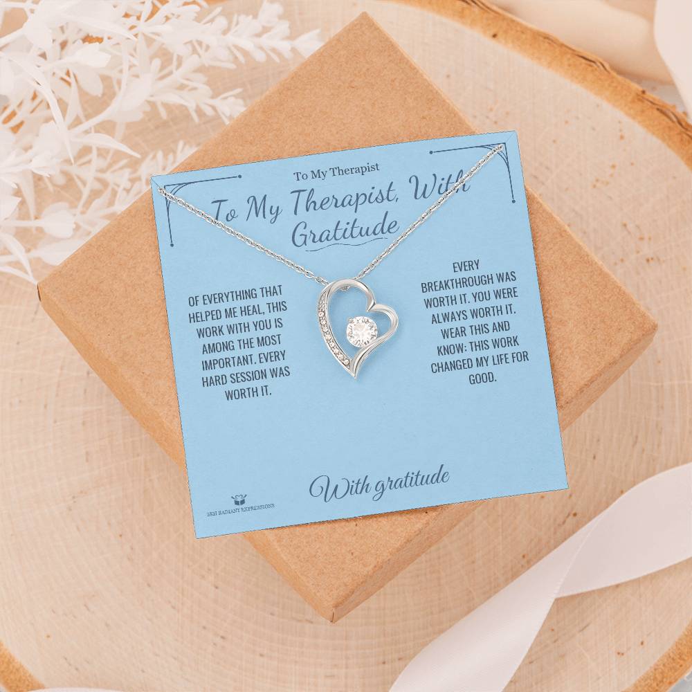 To My Therapist, With Gratitude - Forever Love Necklace for Therapist