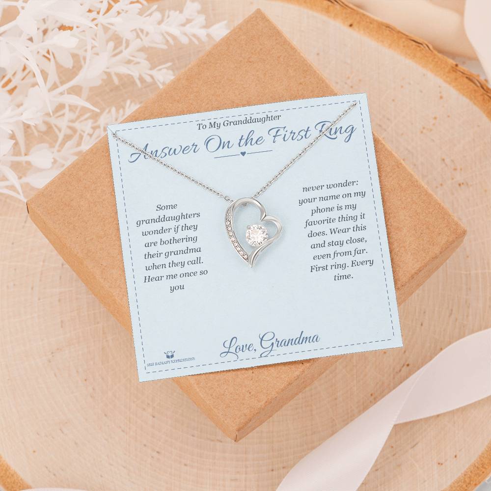 Answer On the First Ring - Forever Love Necklace for Granddaughter