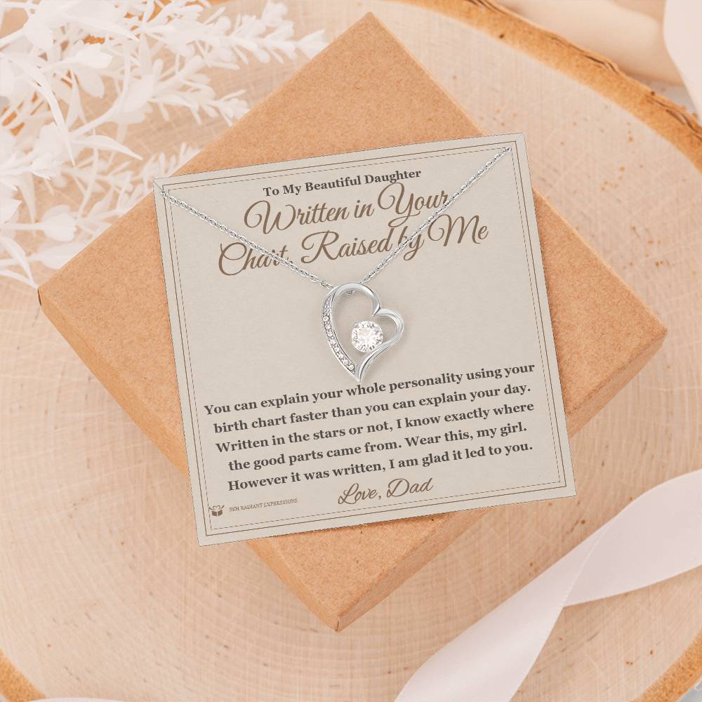 Written in Your Chart, Raised by Me - Forever Love Necklace for Daughter