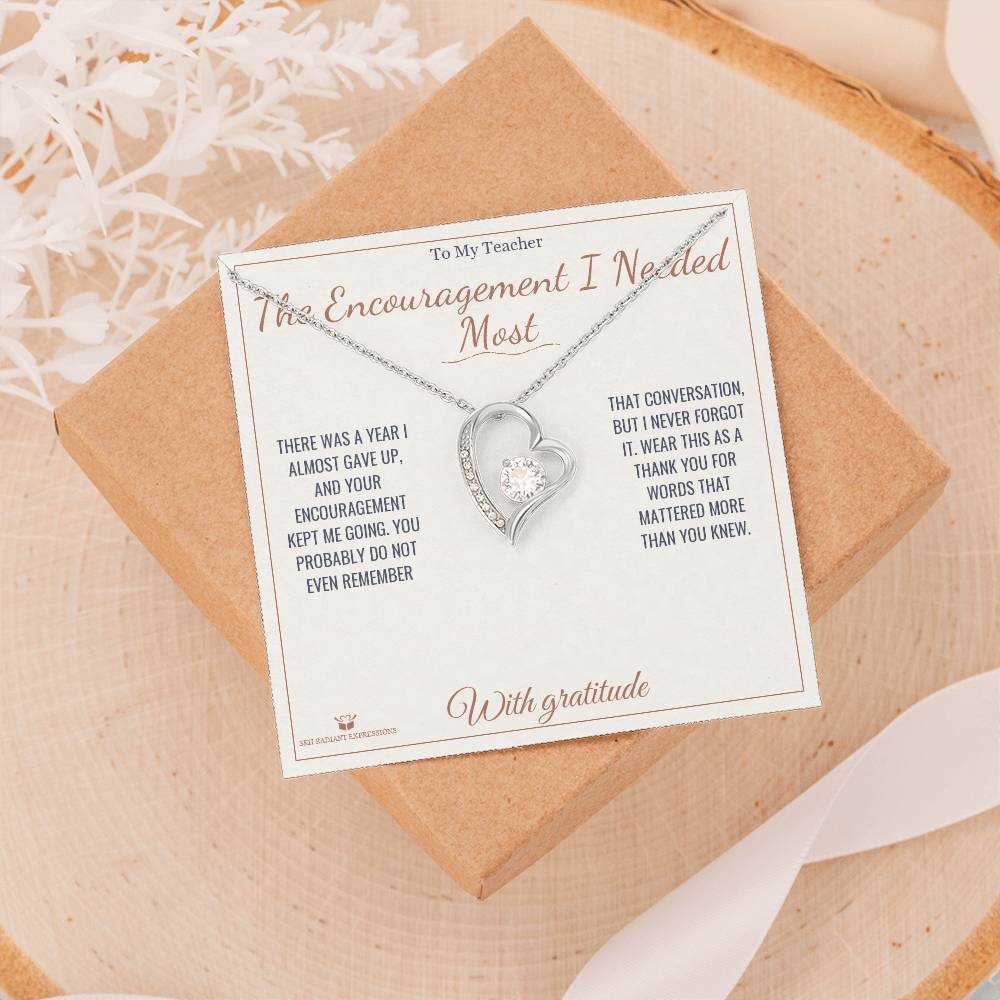 The Encouragement I Needed Most - Forever Love Necklace for Teacher