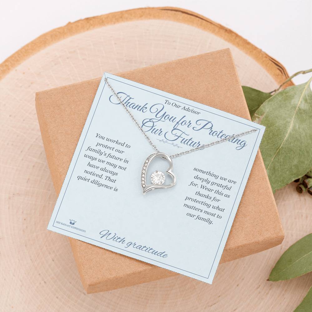 Thank You for Protecting Our Future - Forever Love Necklace for Advisor