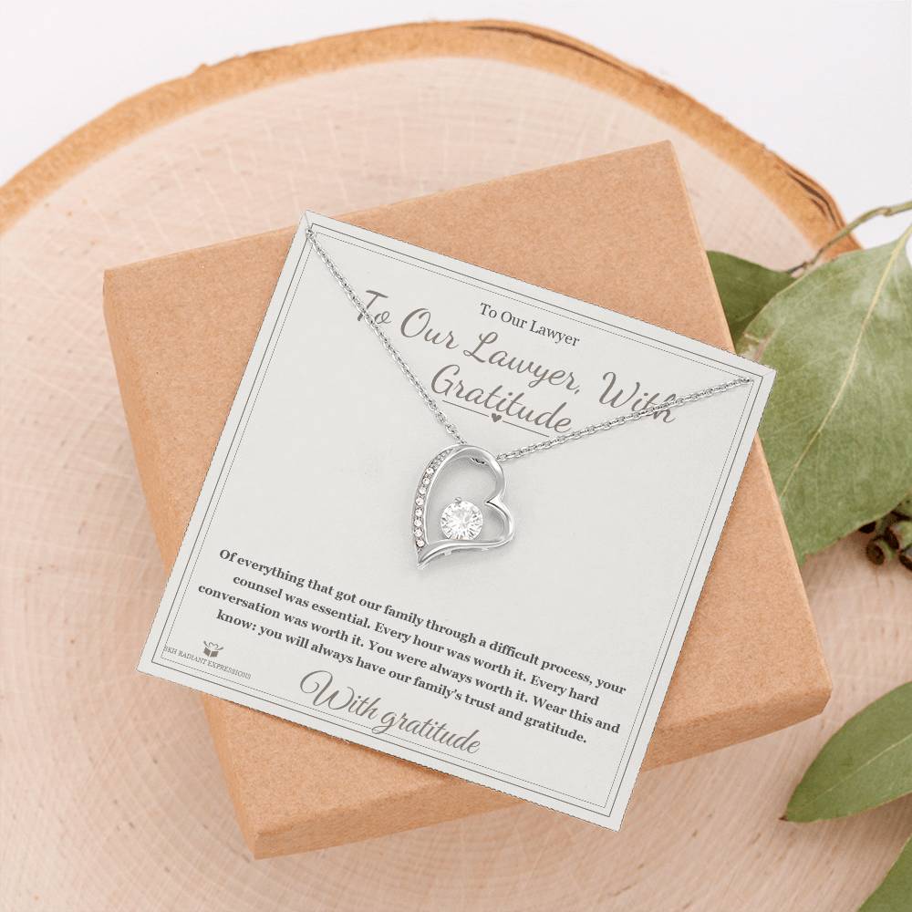 To Our Lawyer, With Gratitude - Forever Love Necklace for Lawyer