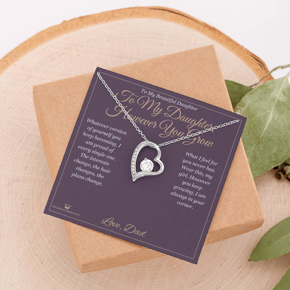 To My Daughter, However You Grow - Forever Love Necklace for Daughter