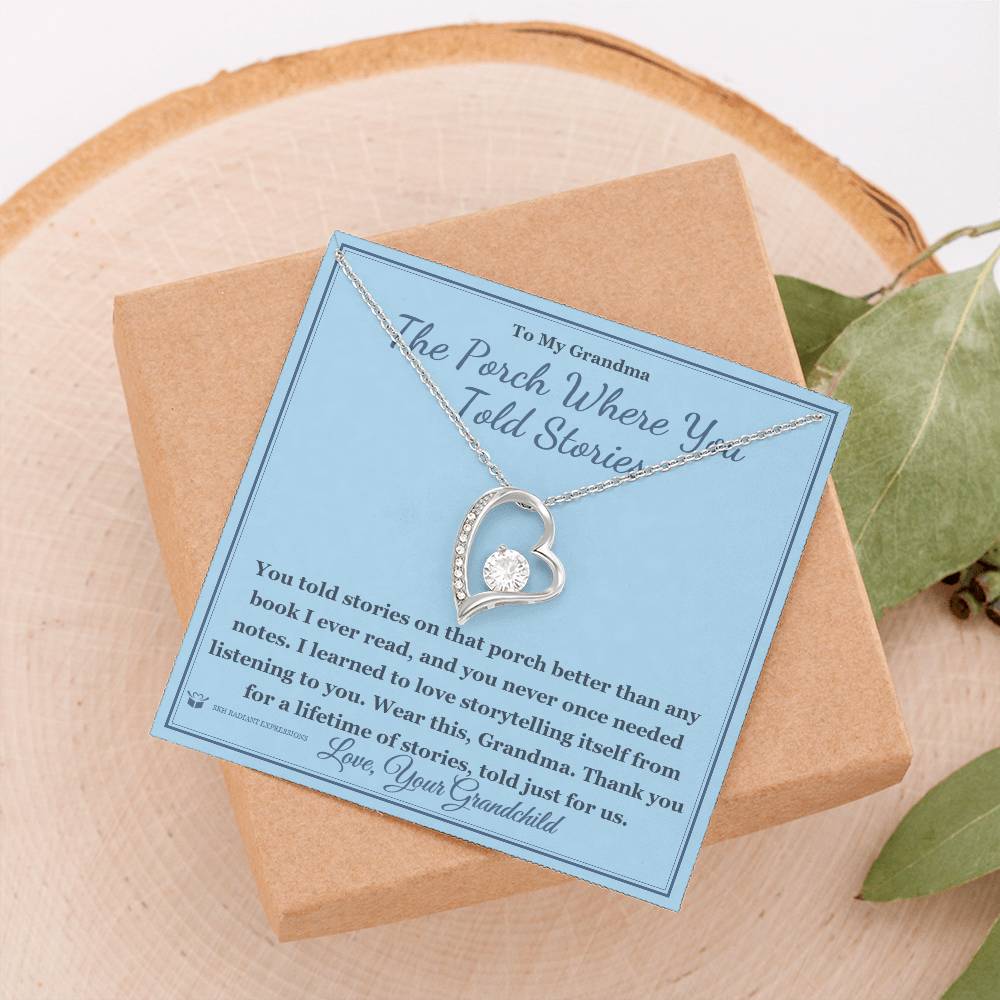 The Porch Where You Told Stories - Forever Love Necklace for Grandmother