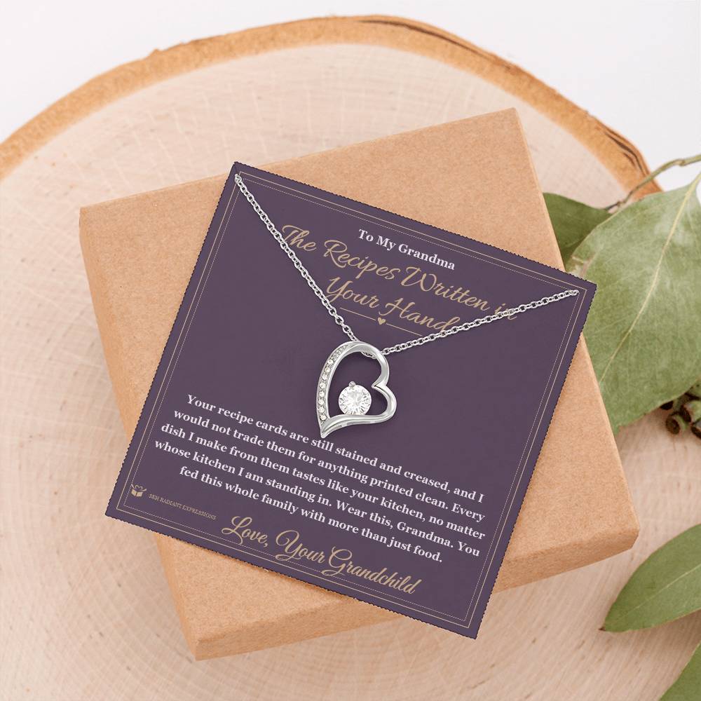 The Recipes Written in Your Hand - Forever Love Necklace for Grandmother