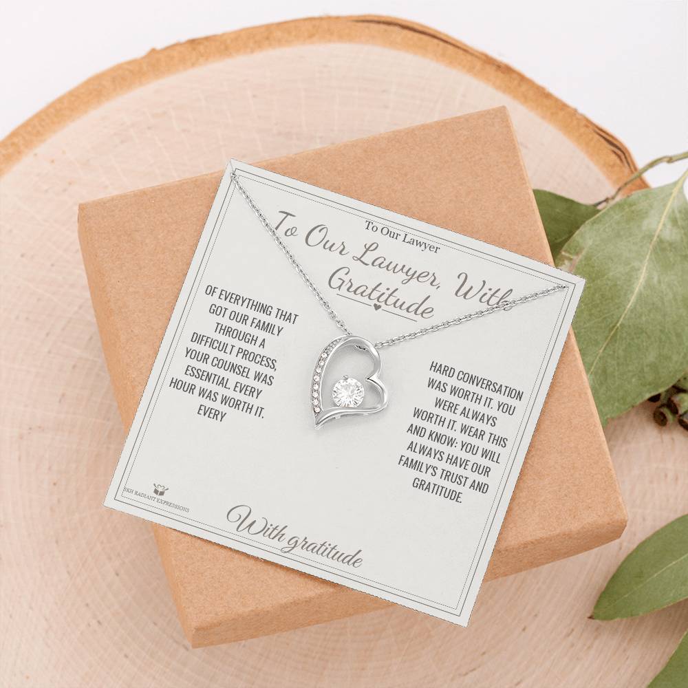 To Our Lawyer, With Gratitude - Forever Love Necklace for Lawyer