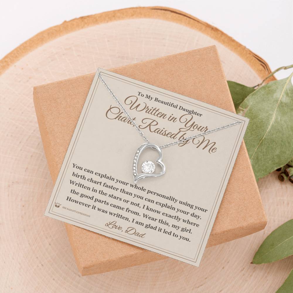 Written in Your Chart, Raised by Me - Forever Love Necklace for Daughter