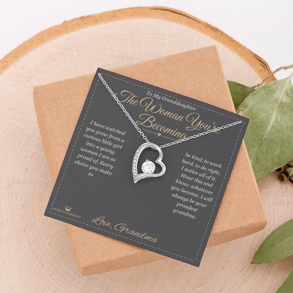 The Woman You're Becoming - Forever Love Necklace for Granddaughter
