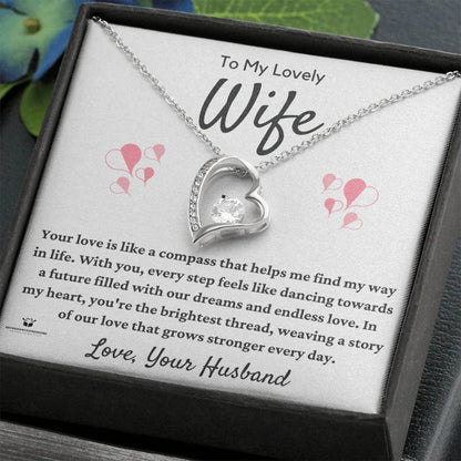 Engraved Necklace with message for wife