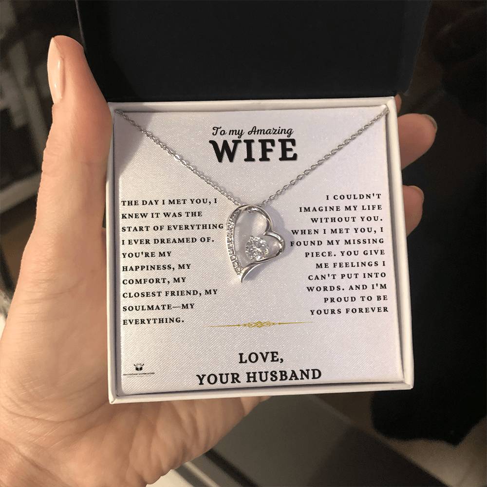 To My Amazing Wife - Found My Missing Piece: A Love Note From Your Husband - FL Necklace