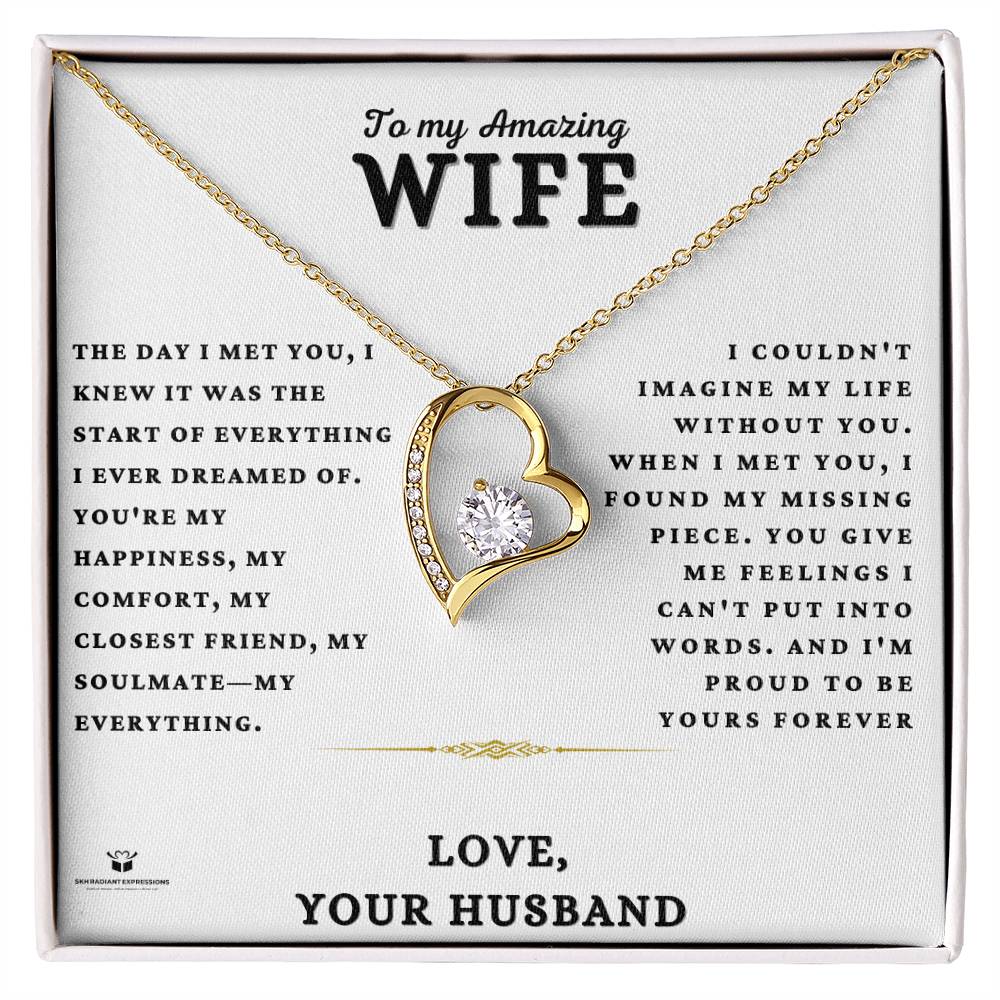 To My Amazing Wife - Found My Missing Piece: A Love Note From Your Husband - FL Necklace