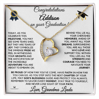 Forever Love Necklace with personalized message card for them