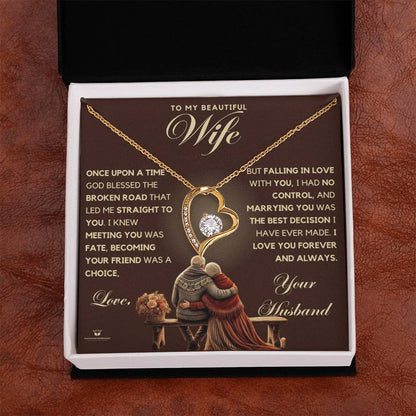 Forever Love Necklace engraved with your own words for them
