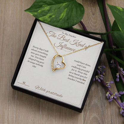 Thoughtful forever love necklace gift for teacher