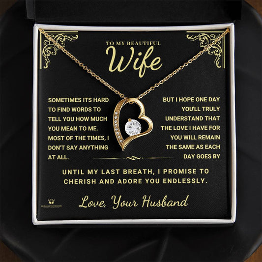 To My Beautiful Wife - Forever Yours: A Message of Endless Love from Your Husband - FL Necklace