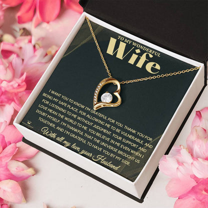Engraved Forever Love Necklace with message for wife