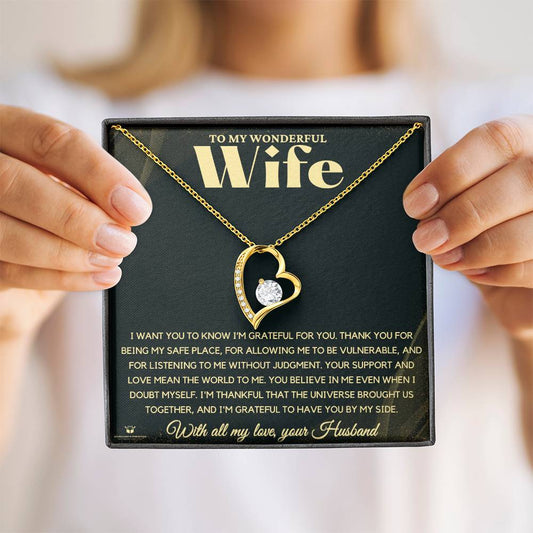 To My Wonderful Wife – I'm Forever Grateful To Have You In My Life - Forever Love Necklace