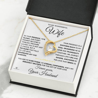Necklace engraved with your own words for wife