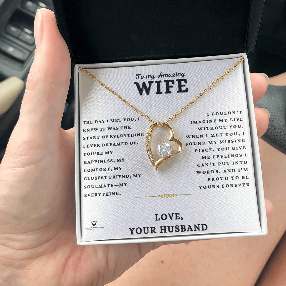 To My Amazing Wife - Found My Missing Piece: A Love Note From Your Husband - FL Necklace