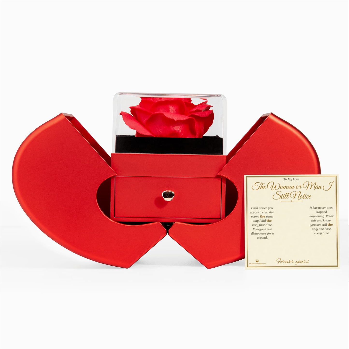 The Woman or Man I Still Notice - Love Knot Necklace with Red Rose Box for Partner - personalized keepsake gift from SKH Radiant Expressions