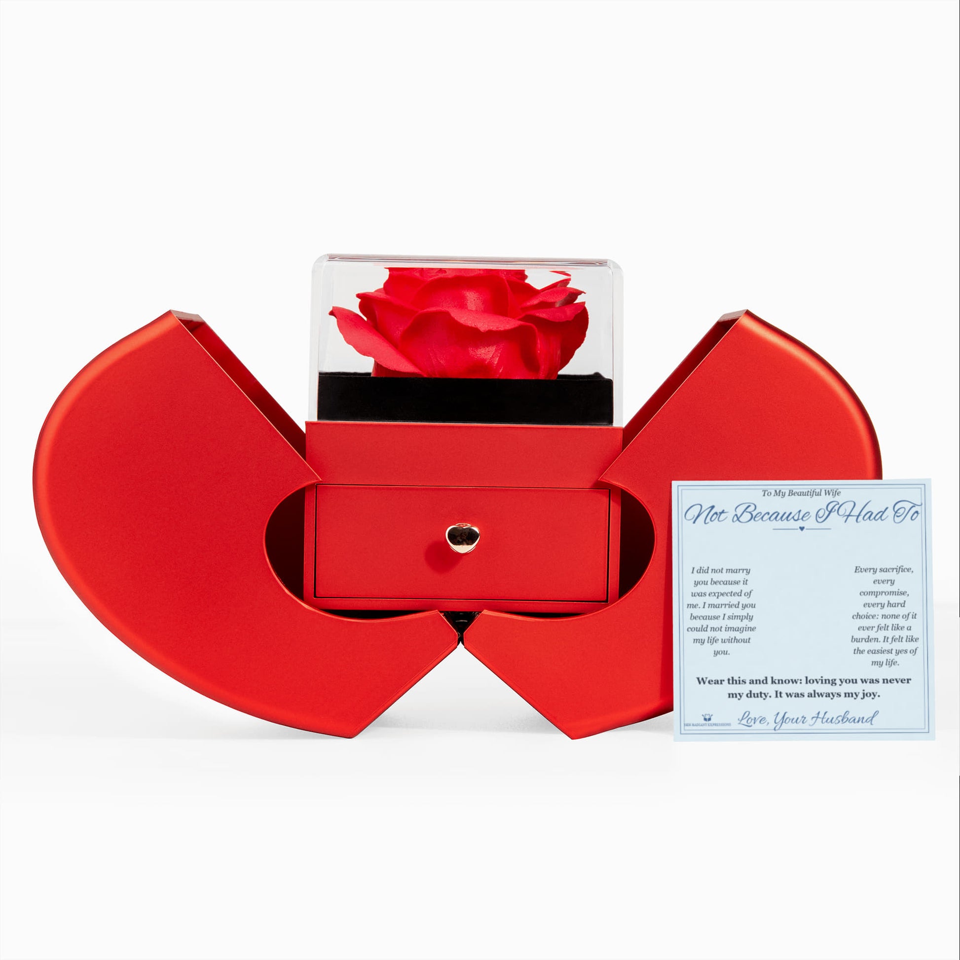 Not Because I Had To - Love Knot Necklace with Red Rose Box for Wife - personalized keepsake gift from SKH Radiant Expressions