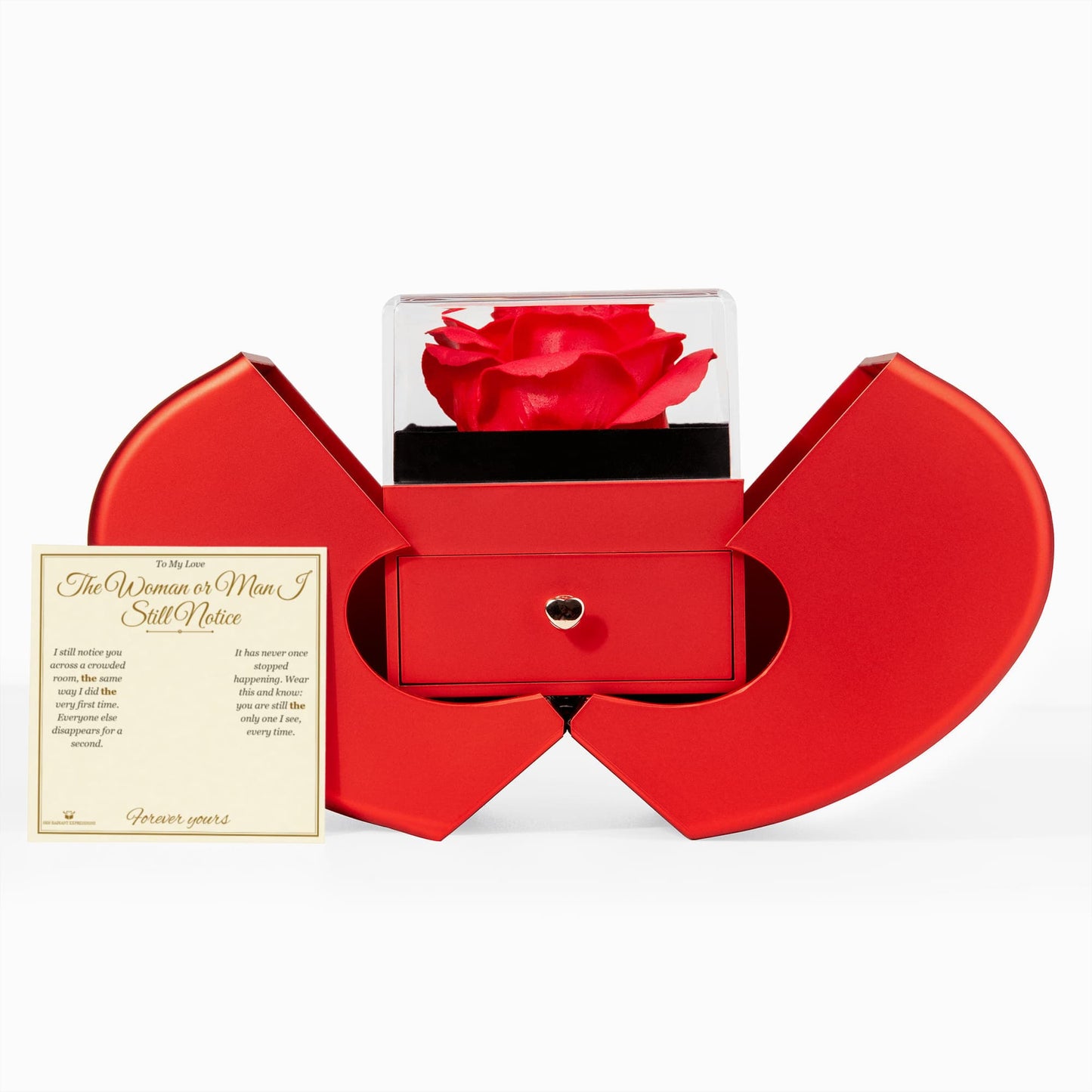 The Woman or Man I Still Notice - Love Knot Necklace with Red Rose Box for Partner - personalized keepsake gift from SKH Radiant Expressions