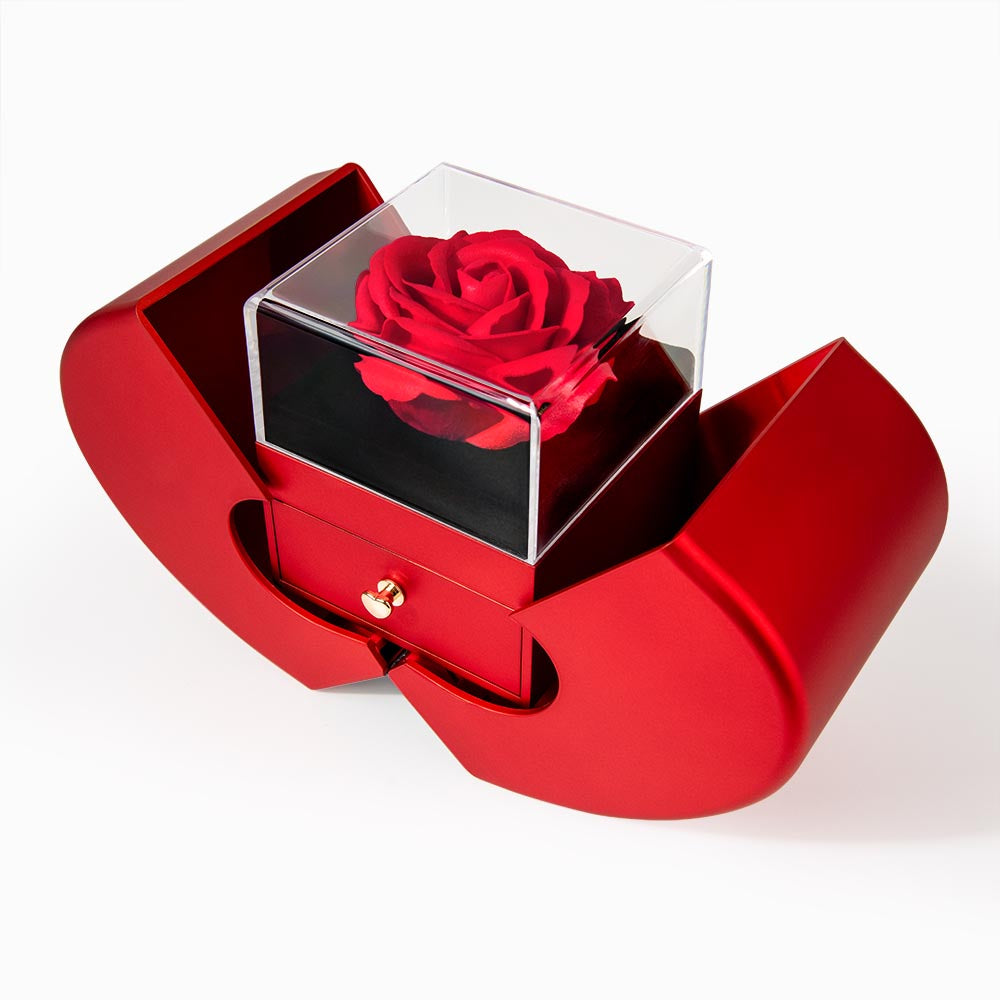 Still Falling - Love Knot Necklace with Red Rose Box for Partner