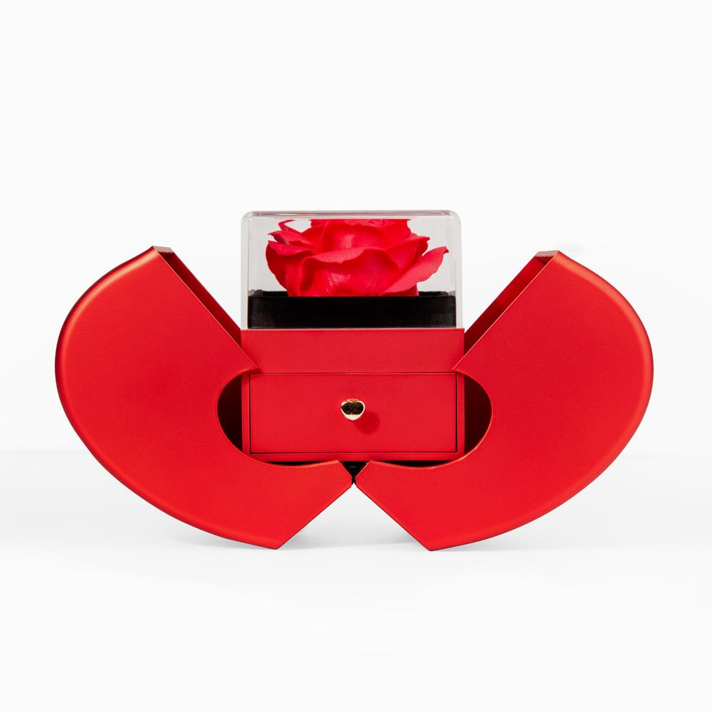 The Garden You Built With Your Own Hands - Love Knot Necklace with Red Rose Box for Wife