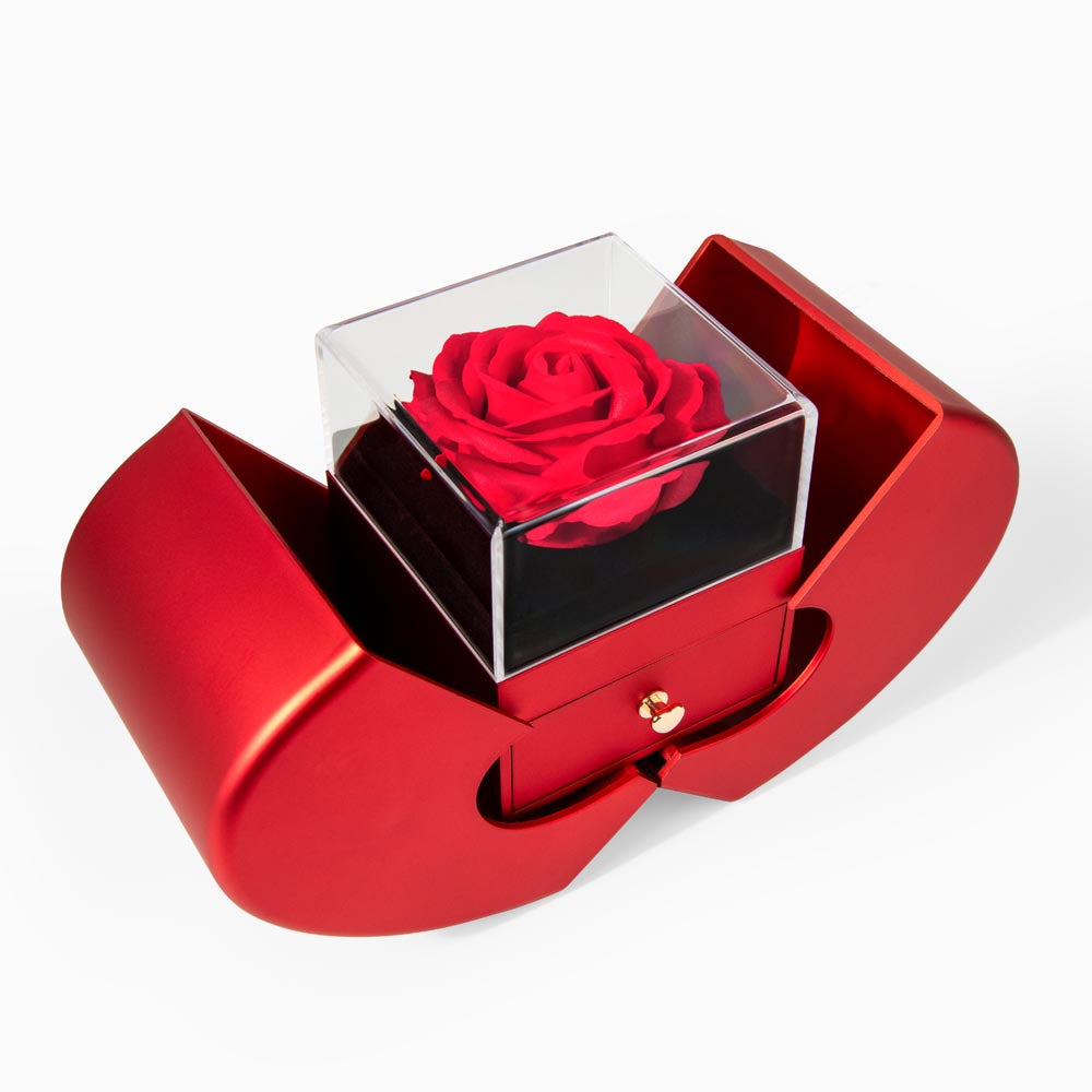 The Vow I Renew Daily - Love Knot Necklace with Red Rose Box for Partner