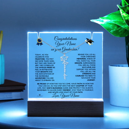 Name Necklace with personalized message card for her
