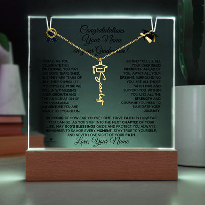 Name Necklace engraved with your own words for her
