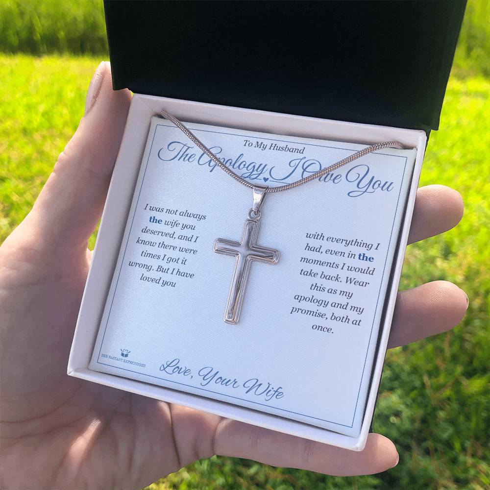 The Apology I Owe You - Artisan Cross Necklace for Husband - personalized keepsake gift from SKH Radiant Expressions