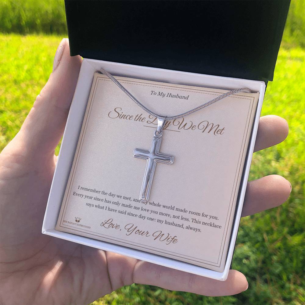 Since the Day We Met - Artisan Cross Necklace for Husband