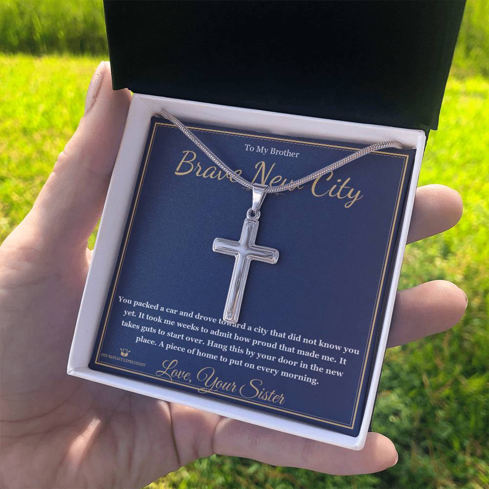 Brave New City - Artisan Cross Necklace for Brother