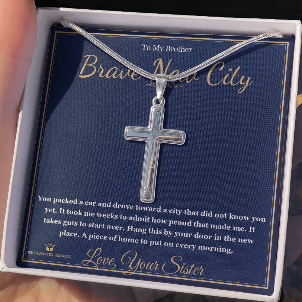 Brave New City - Artisan Cross Necklace for Brother