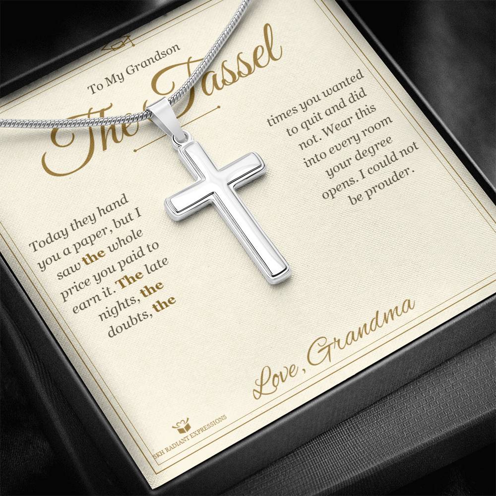 The Tassel - Artisan Cross Necklace for Grandson