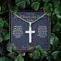 Small Hands, Big Brother Rules - Artisan Cross Necklace for Brother