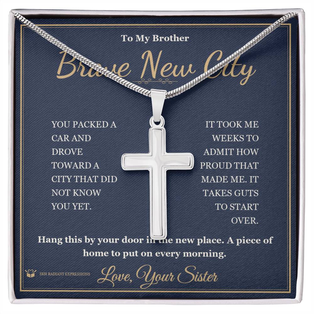 Brave New City - Artisan Cross Necklace for Brother