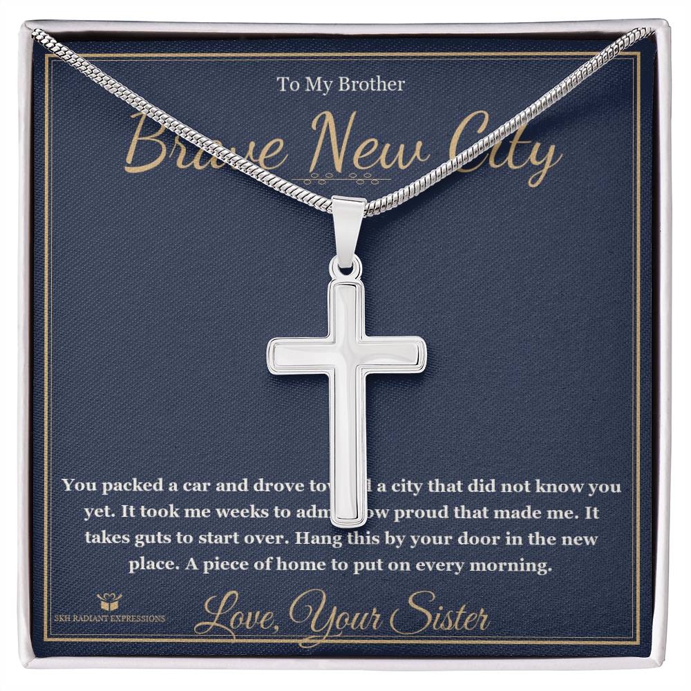 Brave New City - Artisan Cross Necklace for Brother